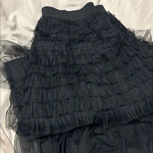 Elegant Black Ruffled Skirt